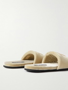 TOM FORD - Harrison Logo-Embroidered Velvet Slides - Neutrals