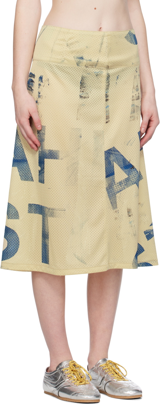 SC103 Beige Shade Midi Skirt