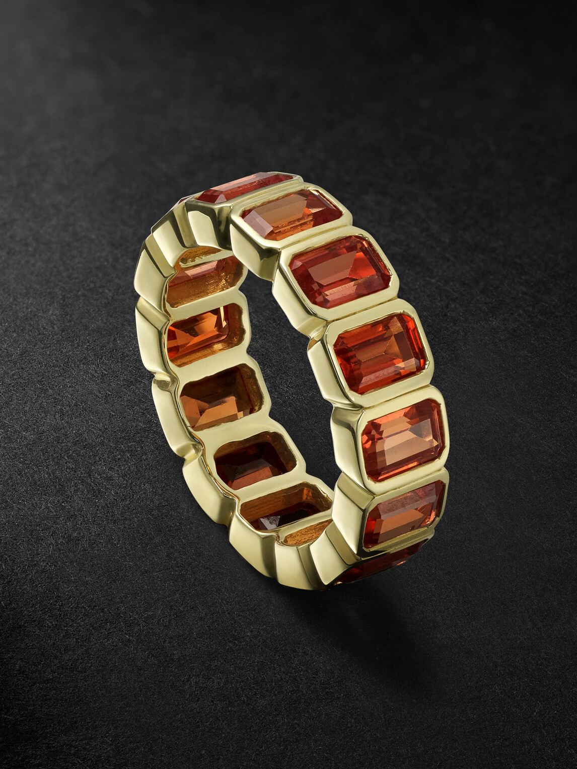 42 SUNS - 14-Karat Gold Orange Sapphire Eternity Ring - Orange