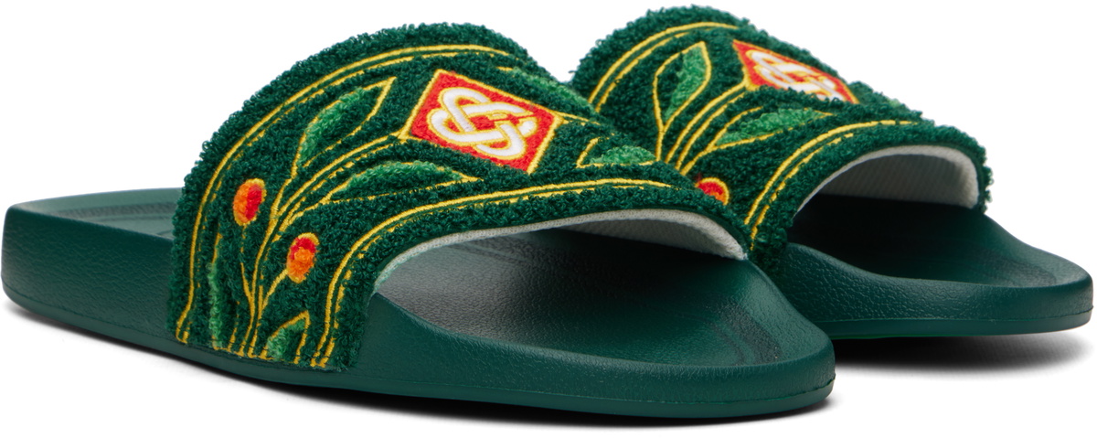 Casablanca Green Laurel Terry Slides