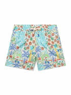Altea - Slim-Fit Mid-Length Printed Swim Shorts - Blue