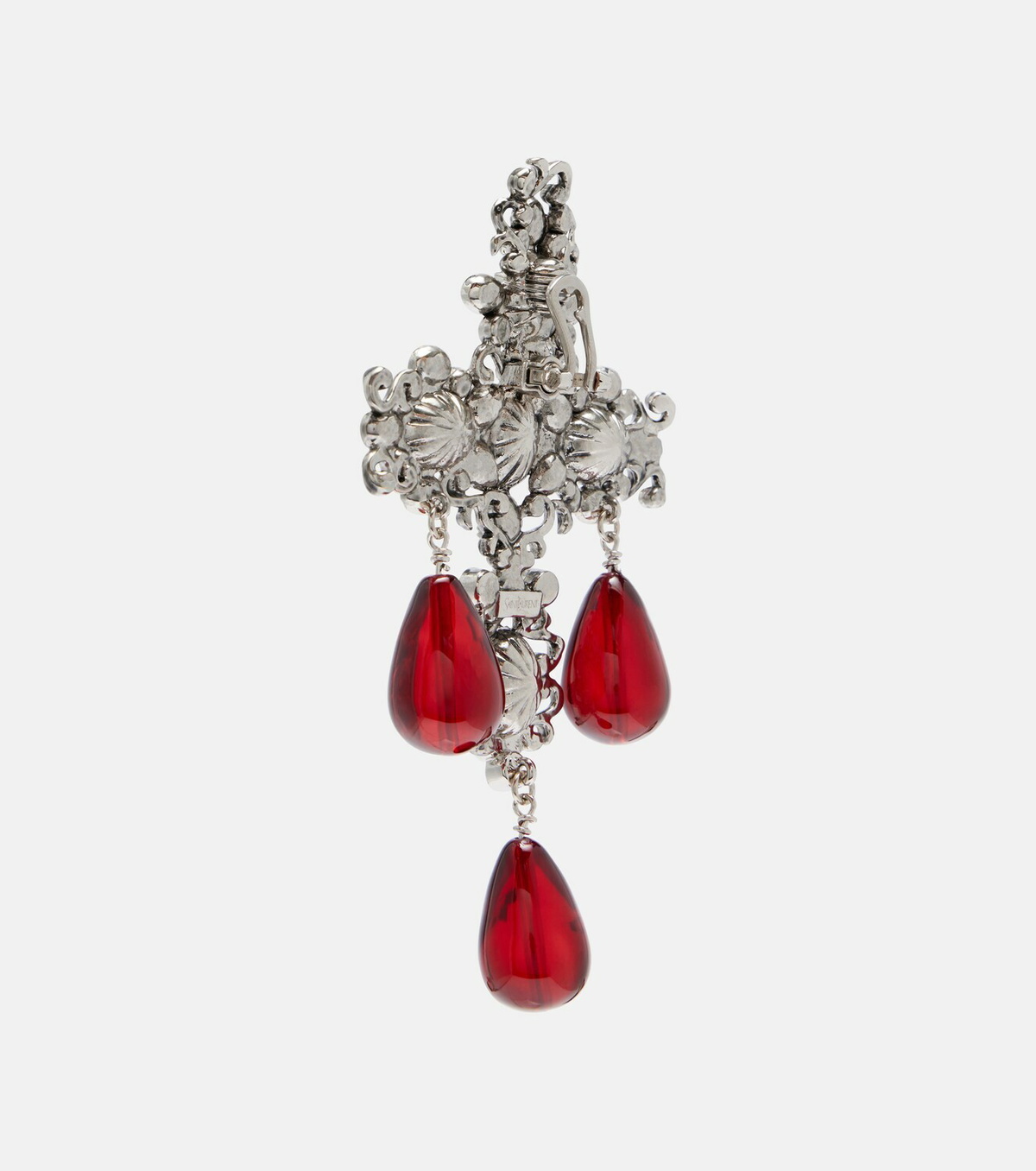 Saint Laurent Cross embellished clip-on earrings