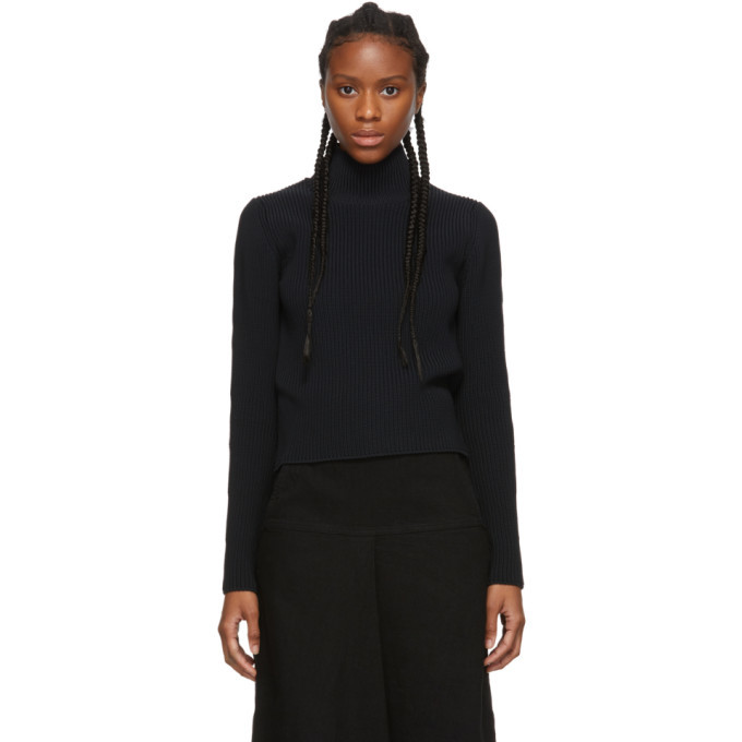 Photo: Tibi Black Cropped Tech Two-Way Sweater
