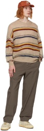 Isabel Marant Beige & Multicolor Stripe Mohair Drussellh Sweater