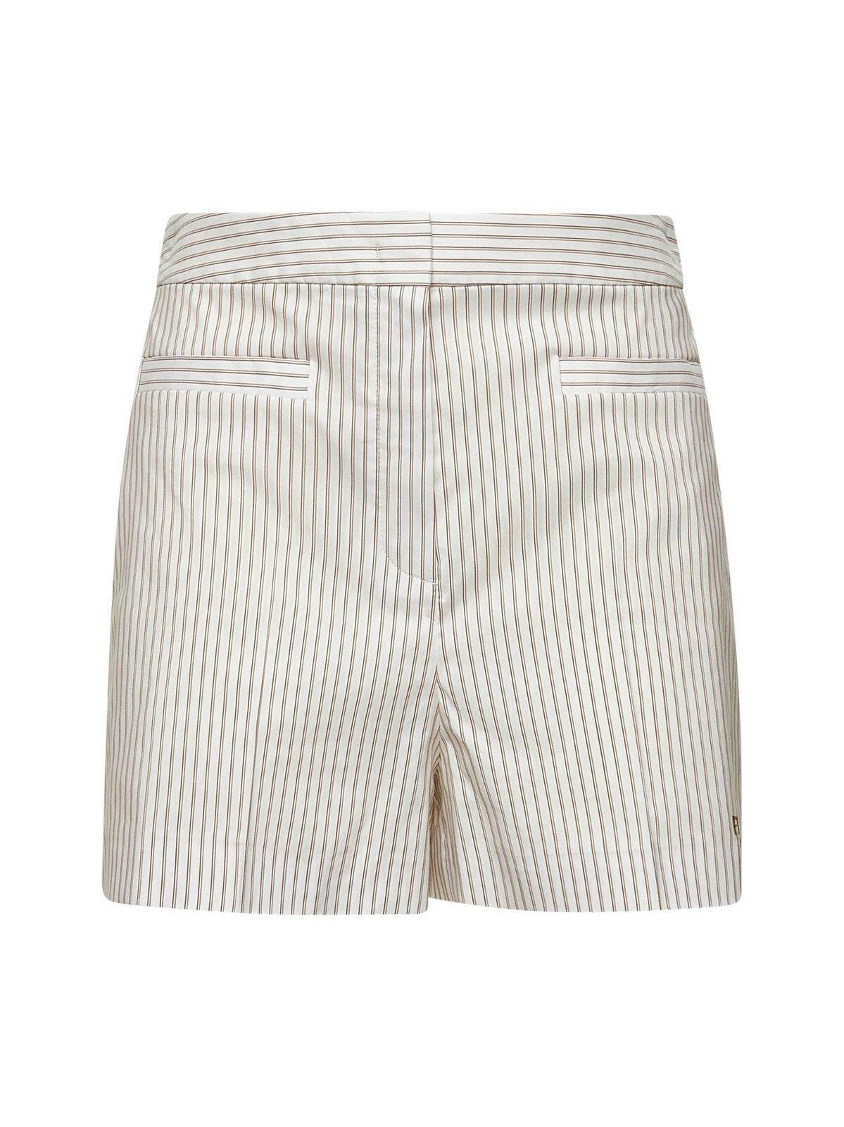 Fendi Brown Silk Twill 'Forever Fendi' Bermuda Shorts Fendi