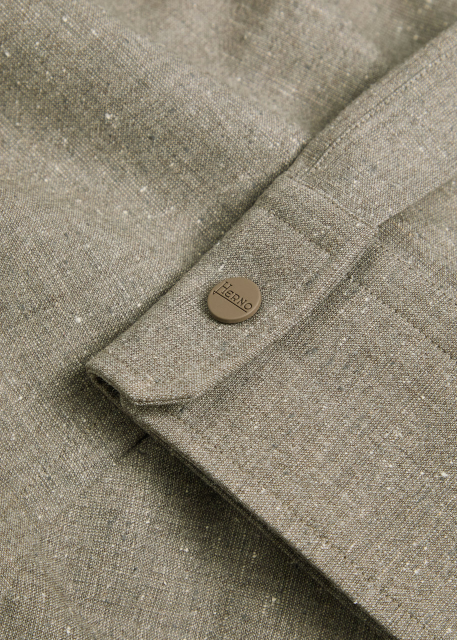 Herno Wool and Silk-blend Overshirt Light Grey