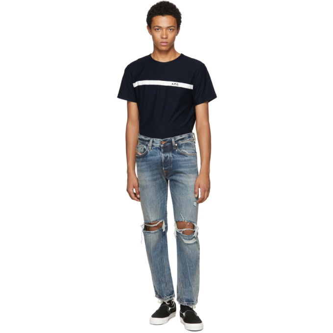 Photo: Diesel Blue Mharky L.32 Knee Rips Jeans