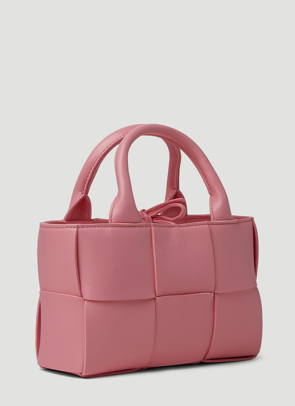 Pink Arco mini Intrecciato-leather tote bag