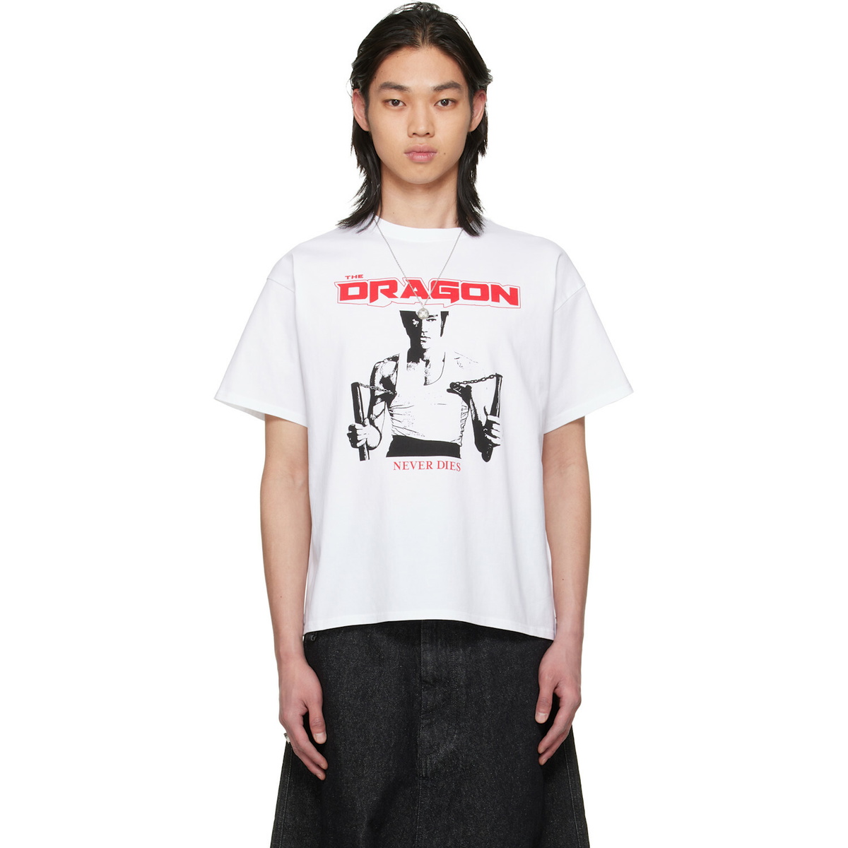LU'U DAN BRUCE LEE x LỰU ĐẠN White Athletic T-shirt
