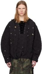 Andersson Bell Black Lace-Up Hoodie