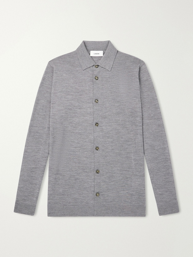 Photo: Lardini - Virgin Wool Polo Shirt - Gray