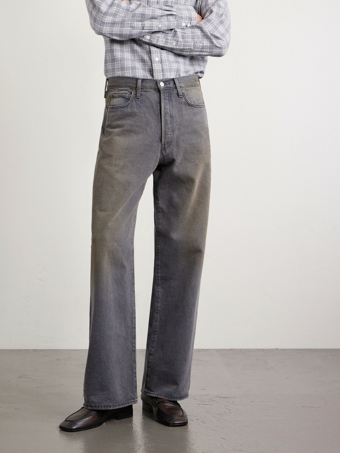 ssstein - Straight-Leg Distressed Jeans - Gray