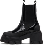 GANNI Black Cleated Heeled Mid Chelsea Boots