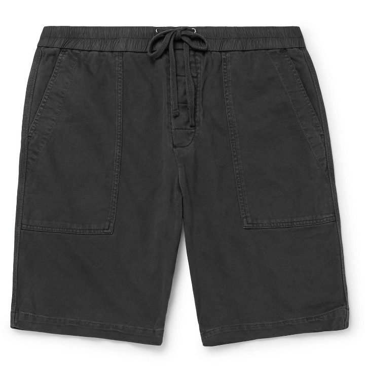 Photo: James Perse - Wide-Leg Cotton-Jersey Drawstring Shorts - Gray