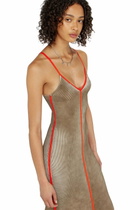 Diesel Rib-knit midi cami dress with contrast bands - Dresses Womens in Multicolor