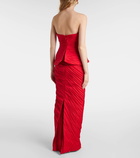 Marmar Halim Peplum pleated taffeta gown