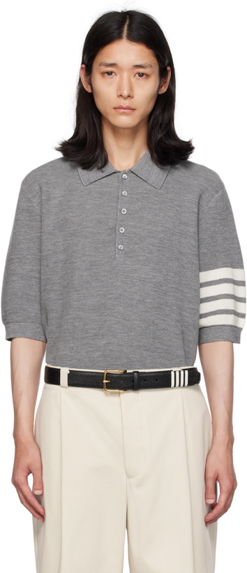 Photo: Thom Browne Gray Relaxed Polo