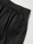 Y,IWO - Hardwear Straight-Leg Logo-Print Satin Shorts - Black