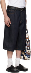 Still Kelly Blue Raw Denim 6 Pocket Shorts