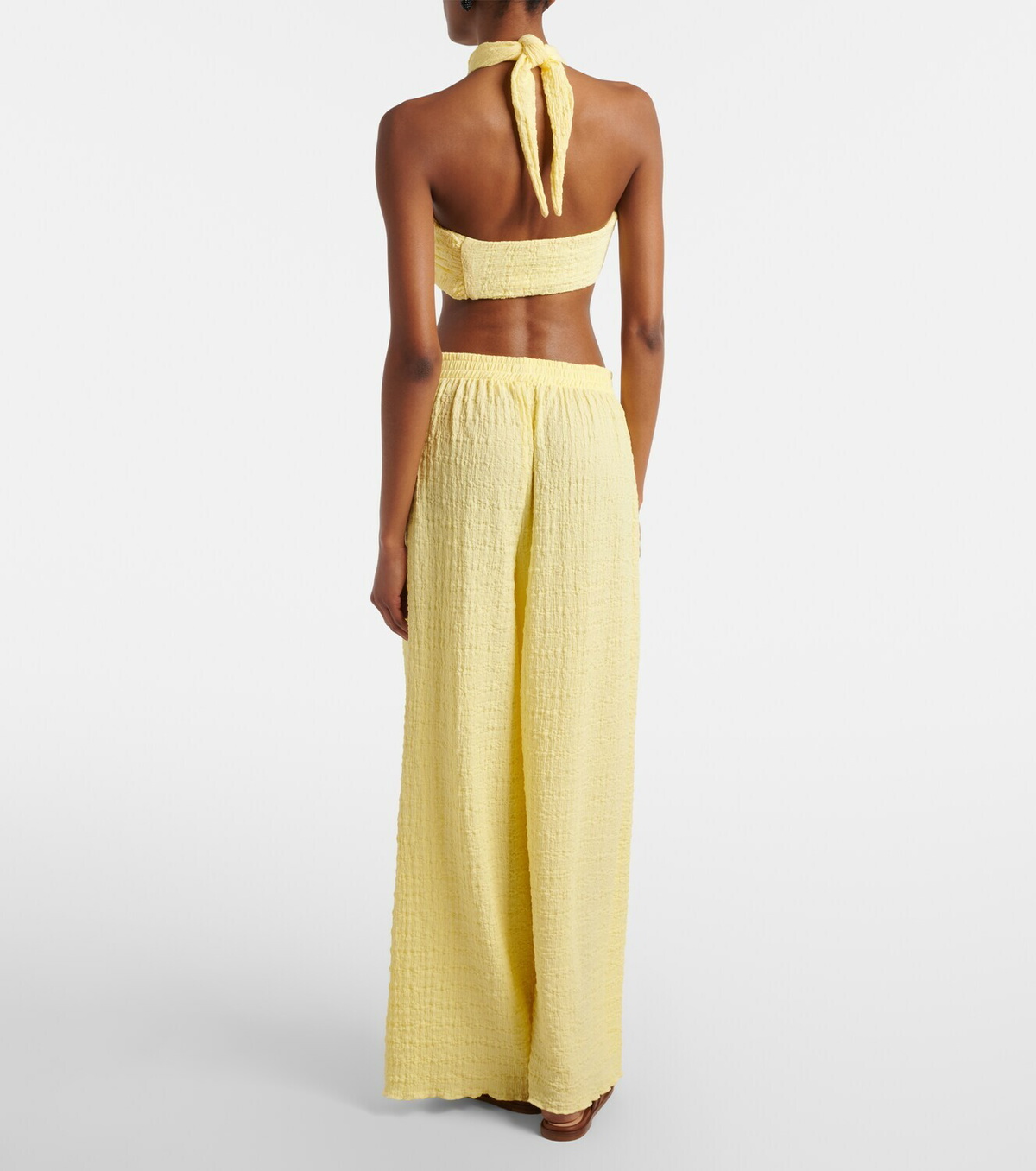 Jade Swim Mika seersucker wide-leg pants
