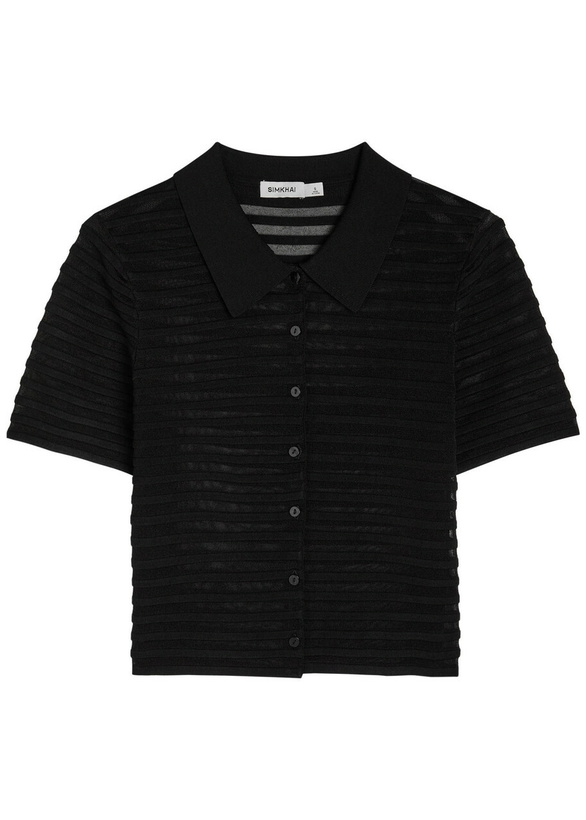 Photo: Jonathan Simkhai Larken Ribbed Mesh-knit Cardigan Black