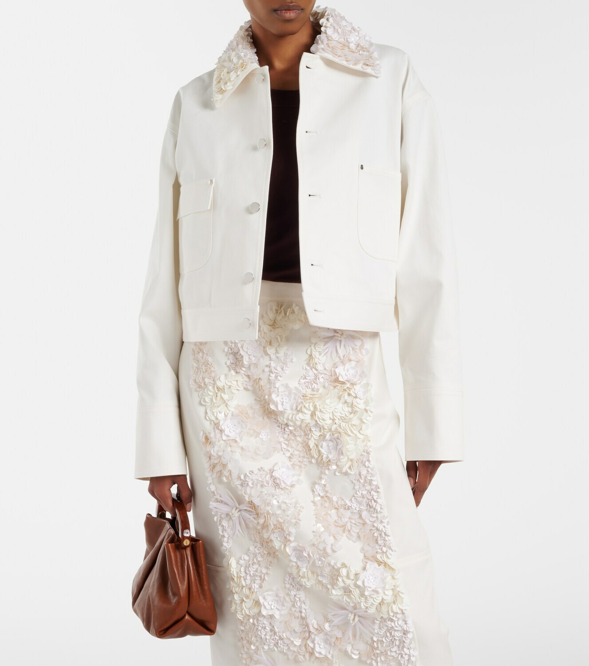 Plan C Sequined cotton drill jacket