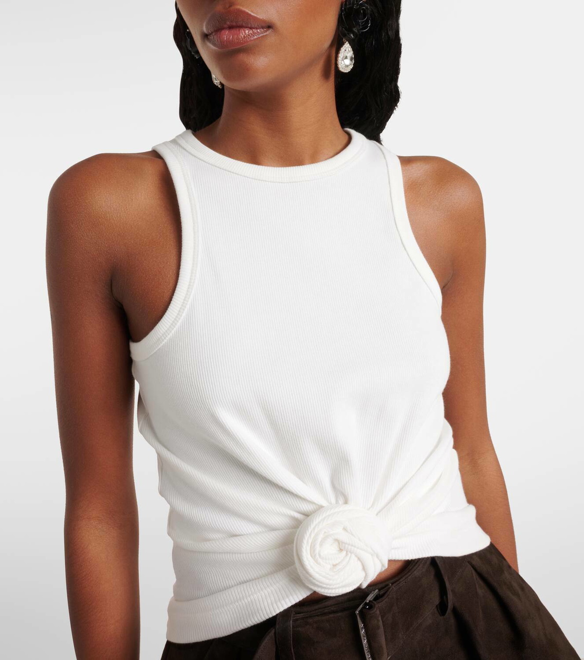 Magda Butrym Gathered cotton-blend tank top