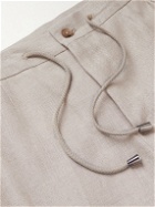 De Petrillo - Slim-Fit Linen Drawstring Trousers - Neutrals
