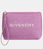 Givenchy Logo raffia-effect pouch