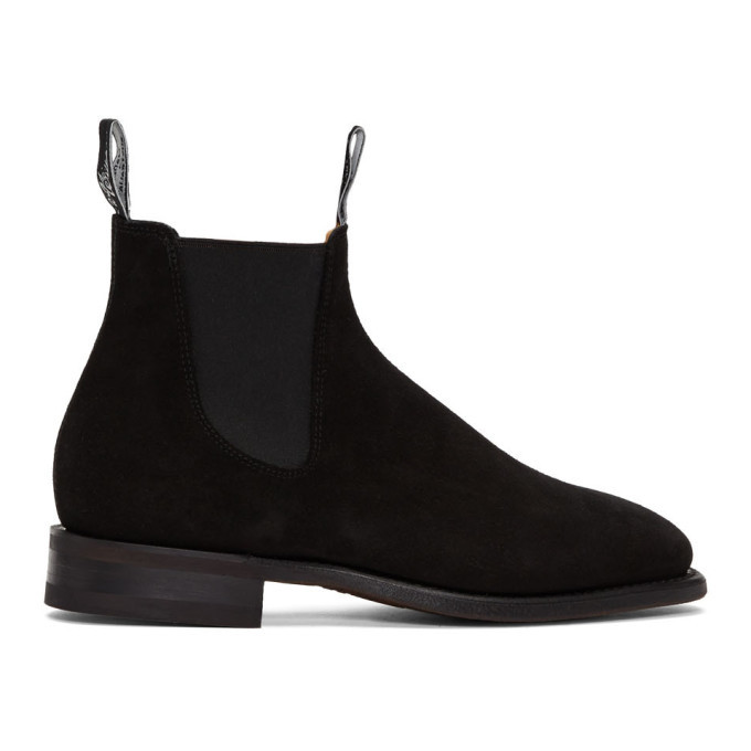 Photo: R.M. Williams Black Suede Comfort Craftsman Chelsea Boots