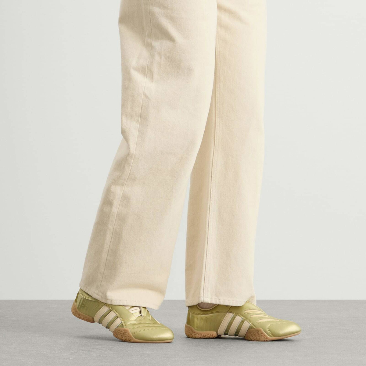 Adidas Women's Taekwondo Mei Elite Sneakers in Gold Metallic/Cream White/Gum