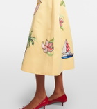 Leo Lin Beaded patch-appliqué midi dress