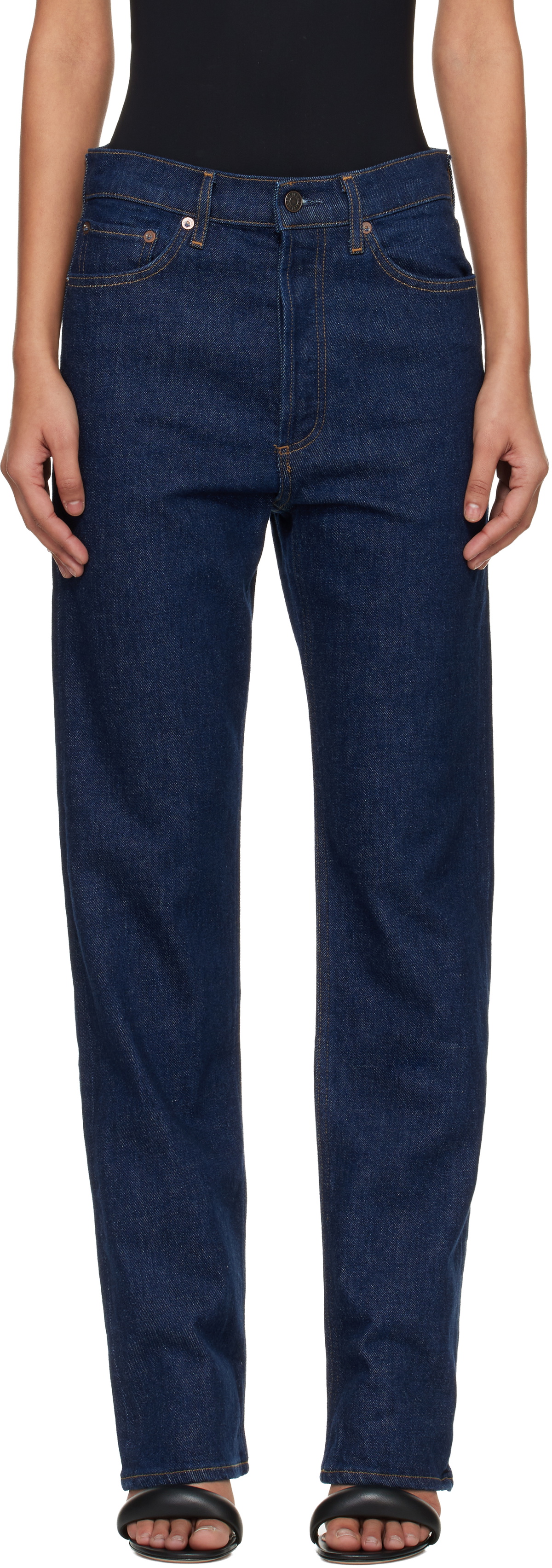 AGOLDE Black Mid Rise Kick Boot Jeans
