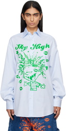 Sky High Farm Workwear Blue Mindblown Print Shirt