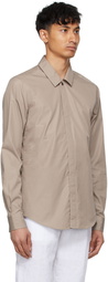 Ermenegildo Zegna Couture Taupe Poplin Shirt