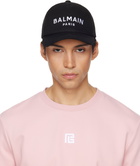 Balmain Black Cotton Balmain Cap