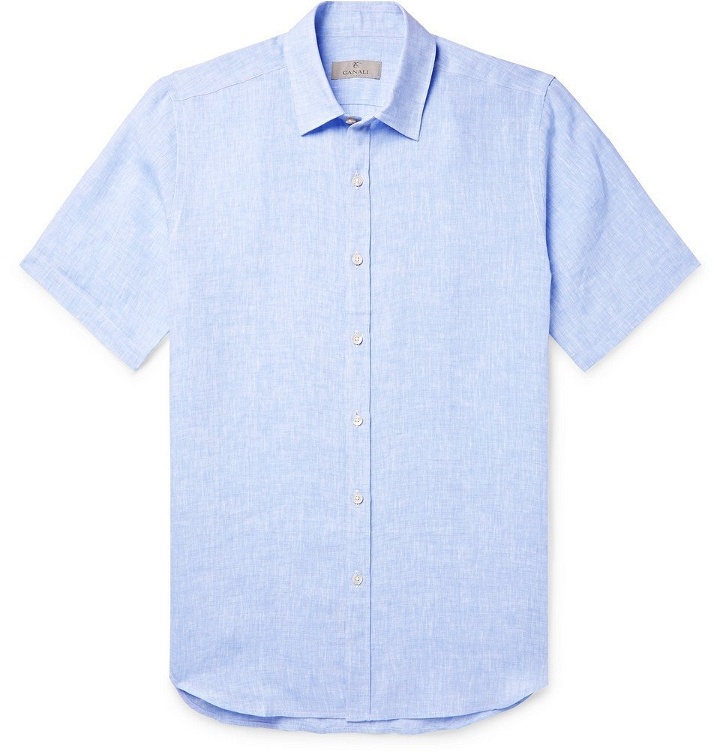 Photo: Canali - Linen Shirt - Light blue