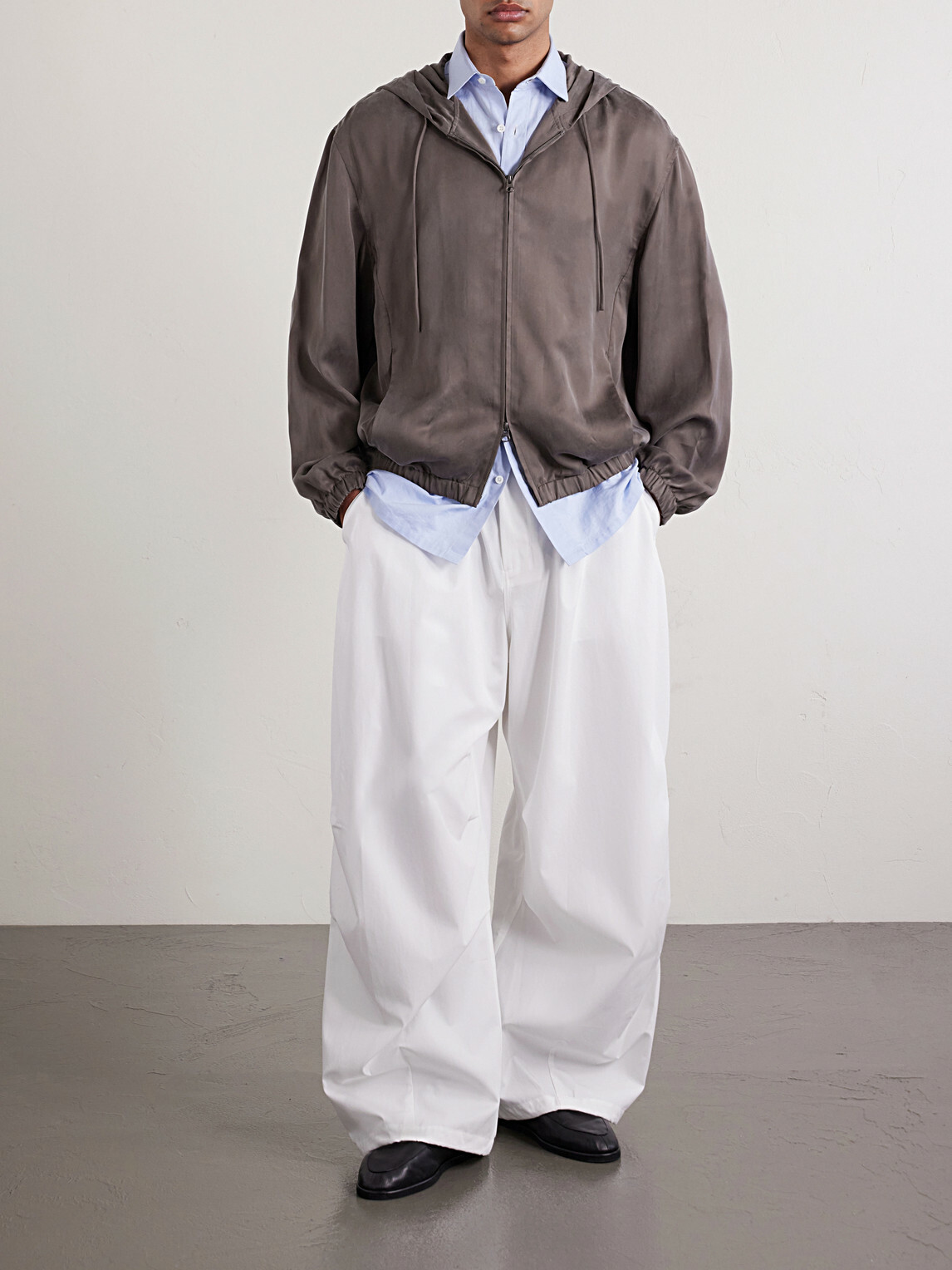 Amomento - Cotton Wide-Leg Trousers - White