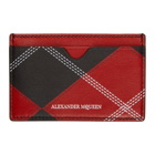 Alexander McQueen Red and Black Argyle Card Holder