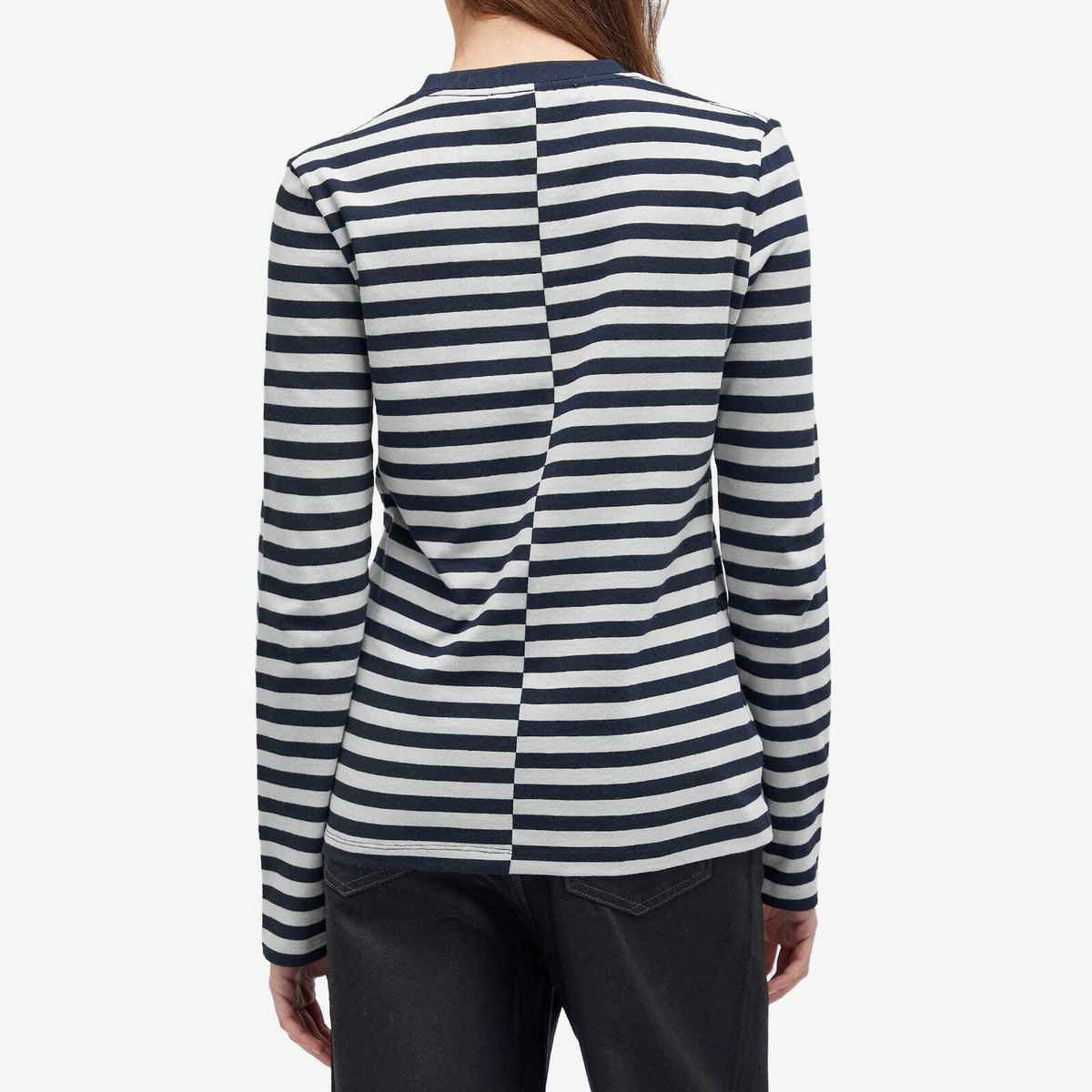 Samsøe Samsøe Women's Saavery Long Sleeve Stripe Top in Turkish Wood Asymm. St.