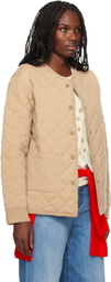 Guest in Residence Beige Quilted Liner Jacket
