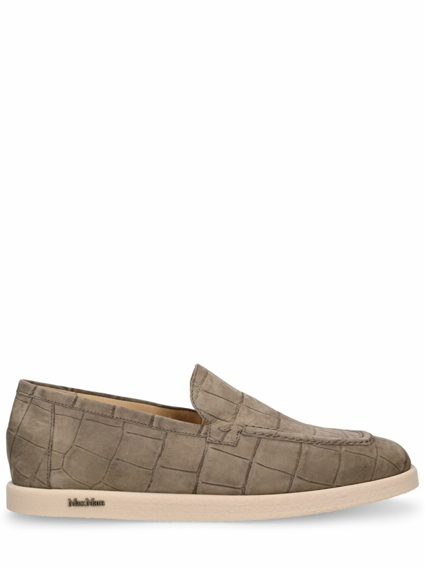 Photo: MAX MARA - 10mm Cocco Print Leather Loafers