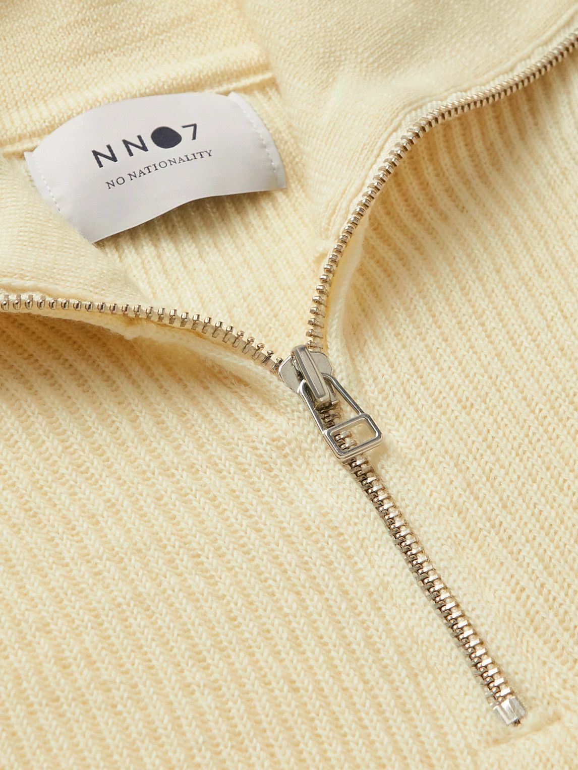 NEW NN07 No Nationality discount XL Holger Ribbed Knit Wool Half Zip Pullover Sweater