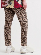 SACAI - Tapered Belted Leopard-Print Woven Trousers - Neutrals
