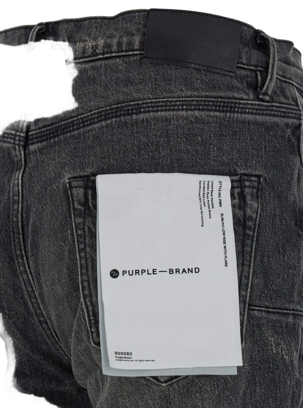 Purple Brand Black Flared Jeans With Crinkled Effect In Stretch Cotton Denim Man