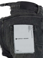 Purple Brand Black Flared Jeans With Crinkled Effect In Stretch Cotton Denim Man