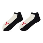 Yohji Yamamoto Black and White Two-Tone Short Socks