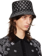 AMIRI Black 'MA' Paisley Bucket Hat