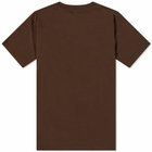 Sporty & Rich Serif Logo T-Shirt in Chocolate/White