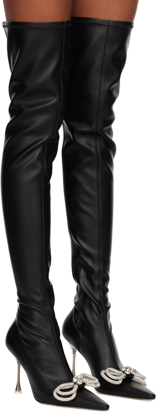 MACH & MACH Black Double Bow 100 Boots